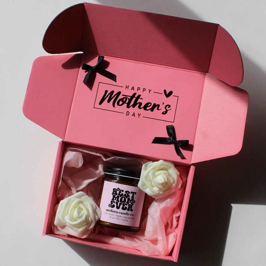 mother's day gift box - limited edition 'best mom ever' candle